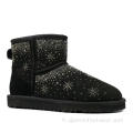 Vache en daim snowflake paillettes d&#39;hiver Bottes de neige extérieures